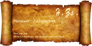 Hesner Zsigmond névjegykártya